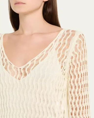 Altuzarra Jemmy Open Knit Long-Sleeve Midi Dress | Thumbnail 5