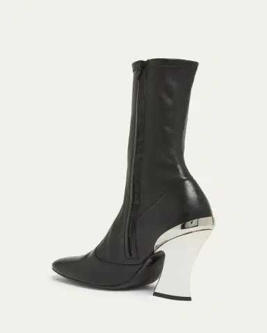 Givenchy Leather Metallic Sculpted-Heel Ankle Booties | Thumbnail 4 Givenchy Leather Metallic Sculpted-Heel Ankle Booties | Thumbnail 4