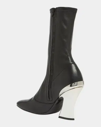 Givenchy Leather Metallic Sculpted-Heel Ankle Booties | Thumbnail 8 Givenchy Leather Metallic Sculpted-Heel Ankle Booties | Thumbnail 8