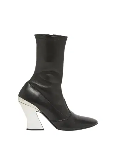Givenchy Leather Metallic Sculpted-Heel Ankle Booties | Thumbnail 1 Givenchy Leather Metallic Sculpted-Heel Ankle Booties | Thumbnail 1