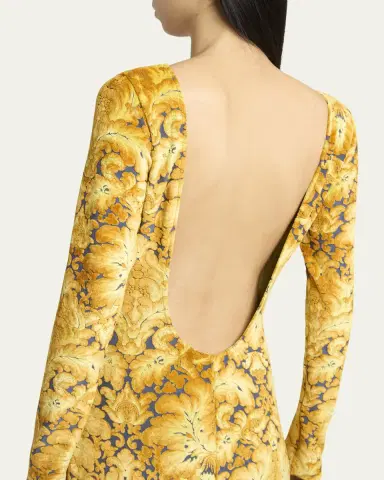 Etro Long-Sleeve Open-Back Maxi Dress | Thumbnail 5 Etro Long-Sleeve Open-Back Maxi Dress | Thumbnail 5