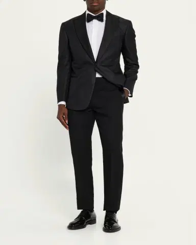 Giorgio Armani Men's Honeycomb Satin Peak Lapel Dinner Jacket | Thumbnail 2 Giorgio Armani Men's Honeycomb Satin Peak Lapel Dinner Jacket | Thumbnail 2