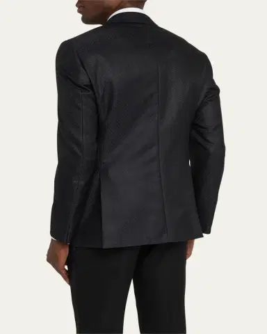 Giorgio Armani Men's Honeycomb Satin Peak Lapel Dinner Jacket | Thumbnail 3 Giorgio Armani Men's Honeycomb Satin Peak Lapel Dinner Jacket | Thumbnail 3