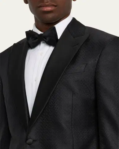 Giorgio Armani Men's Honeycomb Satin Peak Lapel Dinner Jacket | Thumbnail 5 Giorgio Armani Men's Honeycomb Satin Peak Lapel Dinner Jacket | Thumbnail 5