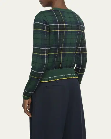 McQueen Tartan Ruffle Crewneck Sweater | Thumbnail 2