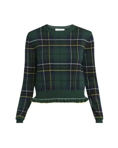 McQueen Tartan Ruffle Crewneck Sweater | Thumbnail 1