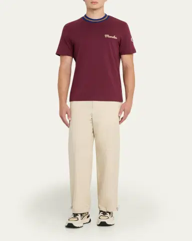 Moncler Men's Jersey Stripe-Ribbed Crewneck T-Shirt | Thumbnail 6 Moncler Men's Jersey Stripe-Ribbed Crewneck T-Shirt | Thumbnail 6