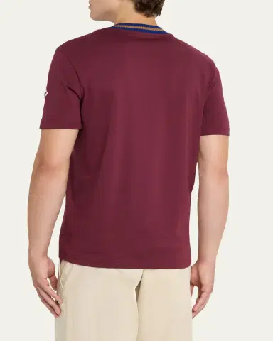 Moncler Men's Jersey Stripe-Ribbed Crewneck T-Shirt | Thumbnail 7 Moncler Men's Jersey Stripe-Ribbed Crewneck T-Shirt | Thumbnail 7
