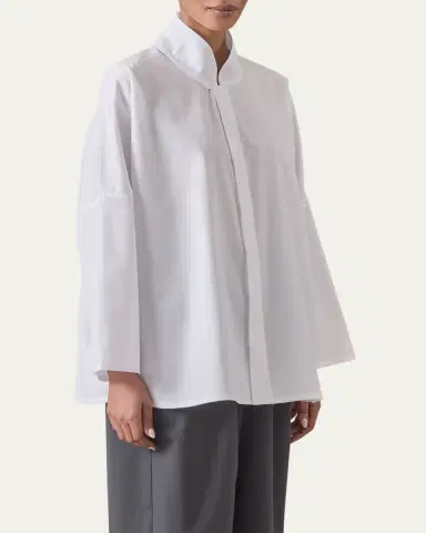 Eskandar Chinese Imperial Shirt with Chinese Collar (Long Length) | Thumbnail 2