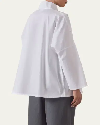 Eskandar Chinese Imperial Shirt with Chinese Collar (Long Length) | Thumbnail 3