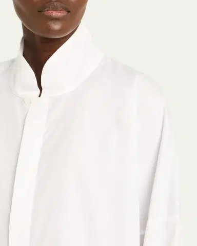 Eskandar Chinese Imperial Shirt with Chinese Collar (Long Length) | Thumbnail 5
