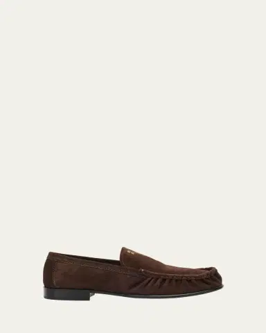 Miu Miu Suede Ruched Mocassin Loafers | Thumbnail 6
