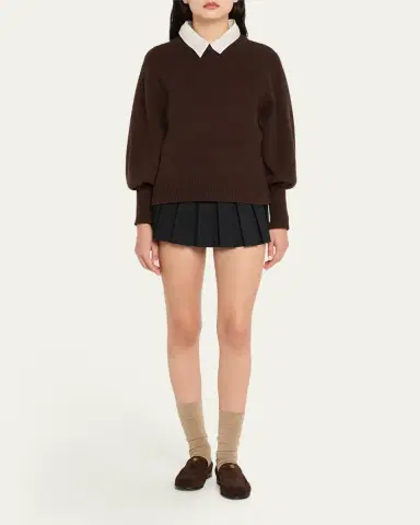 Miu Miu Suede Ruched Mocassin Loafers | Thumbnail 8