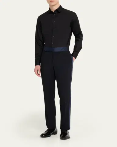 Giorgio Armani Men's Logan Piece-Dyed Cotton Sport Shirt | Thumbnail 11