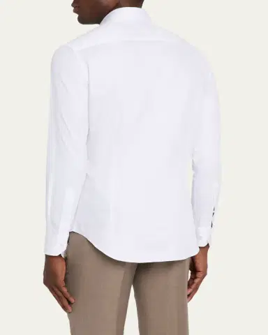 Giorgio Armani Men's Logan Piece-Dyed Cotton Sport Shirt | Thumbnail 3