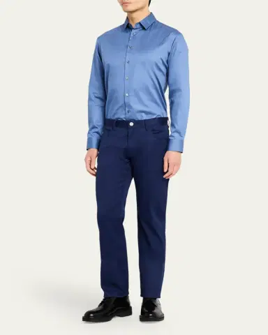 Giorgio Armani Men's Logan Piece-Dyed Cotton Sport Shirt | Thumbnail 6