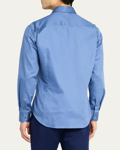 Giorgio Armani Men's Logan Piece-Dyed Cotton Sport Shirt | Thumbnail 7