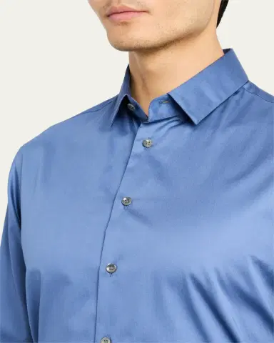Giorgio Armani Men's Logan Piece-Dyed Cotton Sport Shirt | Thumbnail 9
