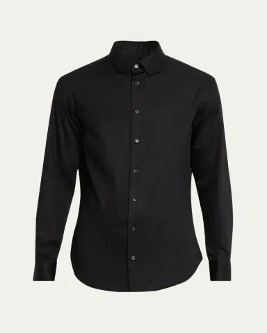 Giorgio Armani Men's Logan Piece-Dyed Cotton Sport Shirt | Thumbnail 10