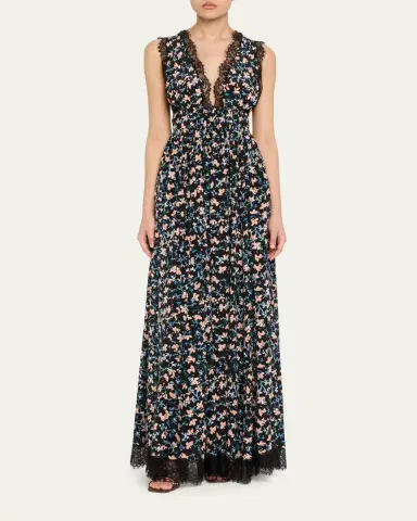 Ulla Johnson Marguerite V-Neck Silk Lace Gown | Thumbnail 2 Ulla Johnson Marguerite V-Neck Silk Lace Gown | Thumbnail 2
