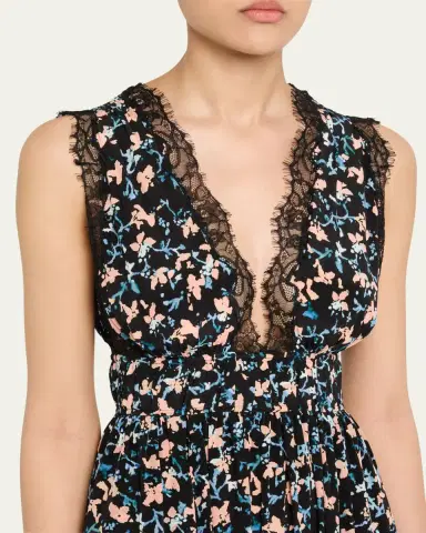 Ulla Johnson Marguerite V-Neck Silk Lace Gown | Thumbnail 5 Ulla Johnson Marguerite V-Neck Silk Lace Gown | Thumbnail 5