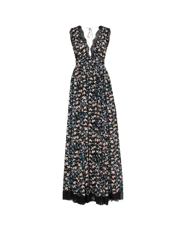 Ulla Johnson Marguerite V-Neck Silk Lace Gown