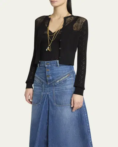 Chloé Embroidered Pointelle Cotton Combo Top | Thumbnail 4 Chloé Embroidered Pointelle Cotton Combo Top | Thumbnail 4
