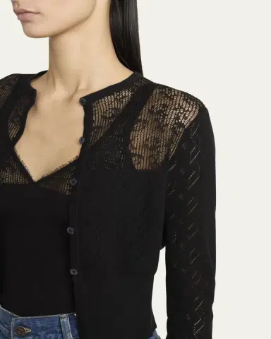Chloé Embroidered Pointelle Cotton Combo Top | Thumbnail 5 Chloé Embroidered Pointelle Cotton Combo Top | Thumbnail 5