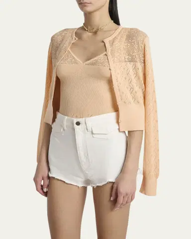 Chloé Embroidered Pointelle Cotton Combo Top | Thumbnail 8 Chloé Embroidered Pointelle Cotton Combo Top | Thumbnail 8