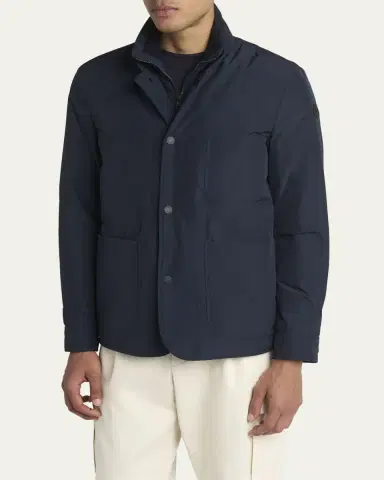 Moncler Men's Edit Navy Brieuc Jacket | Thumbnail 4 Moncler Men's Edit Navy Brieuc Jacket | Thumbnail 4