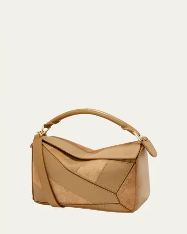 Loewe Puzzle Small Striped Top-Handle Bag in Leather & Suede | Thumbnail 3 Loewe Puzzle Small Striped Top-Handle Bag in Leather & Suede | Thumbnail 3