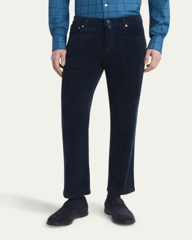 Kiton Men's Cotton Stretch Slim Five-Pocket Pants | Thumbnail 4