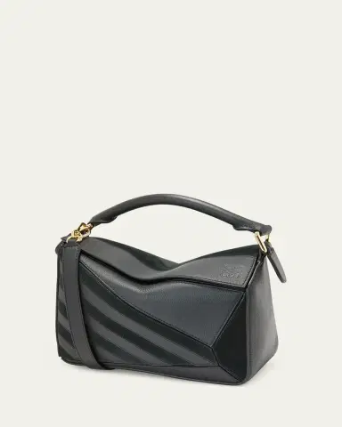 Loewe Puzzle Small Striped Top-Handle Bag in Leather & Suede | Thumbnail 3 Loewe Puzzle Small Striped Top-Handle Bag in Leather & Suede | Thumbnail 3