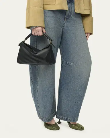 Loewe Puzzle Small Striped Top-Handle Bag in Leather & Suede | Thumbnail 4 Loewe Puzzle Small Striped Top-Handle Bag in Leather & Suede | Thumbnail 4