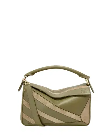 Loewe Puzzle Top-Handle Bag in Striped Leather | Thumbnail 1 Loewe Puzzle Top-Handle Bag in Striped Leather | Thumbnail 1