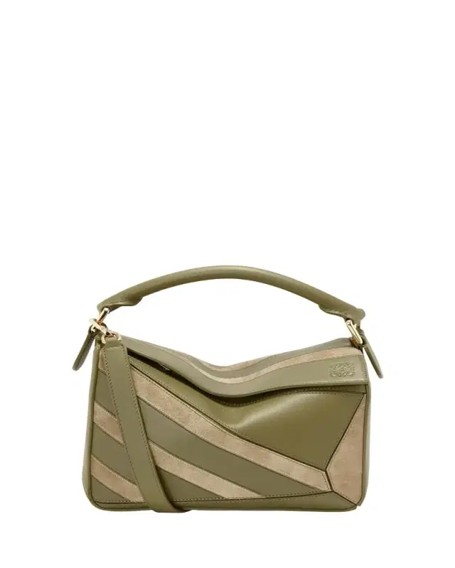 Loewe Puzzle Top-Handle Bag in Striped Leather