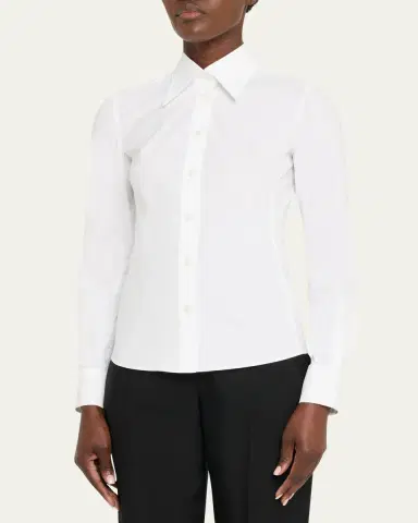 Dolce & Gabbana Cotton Poplin Fitted Button-Down Shirt | Thumbnail 4