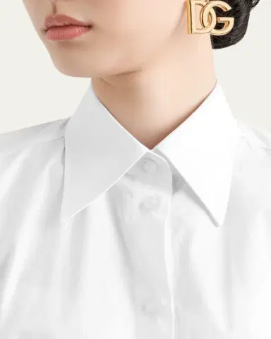 Dolce & Gabbana Cotton Poplin Fitted Button-Down Shirt | Thumbnail 5