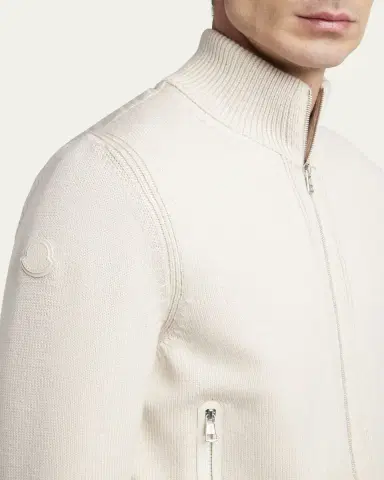 Moncler Men's Edit Padded Back Wool Cardigan | Thumbnail 5 Moncler Men's Edit Padded Back Wool Cardigan | Thumbnail 5