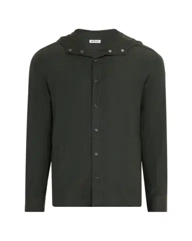 Kiton Men's Flannel Hooded Snap-Front Overshirt | Thumbnail 1