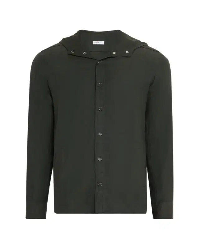 Men's Flannel Hooded Snap-Front Overshirt