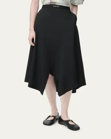 Loewe Asymmetric Logo Detail Midi Skirt | Thumbnail 3 Loewe Asymmetric Logo Detail Midi Skirt | Thumbnail 3