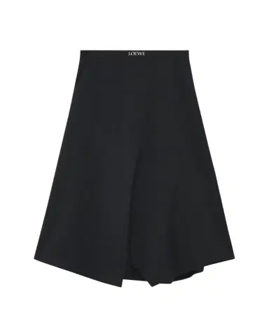 Loewe Asymmetric Logo Detail Midi Skirt | Thumbnail 1 Loewe Asymmetric Logo Detail Midi Skirt | Thumbnail 1