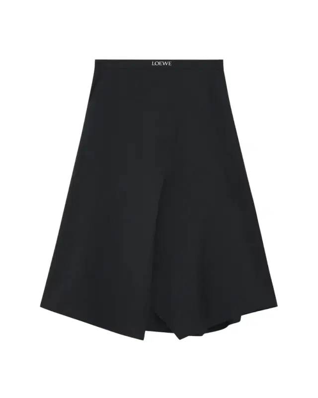 Asymmetric Logo Detail Midi Skirt