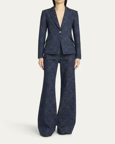 Etro Paisley-Print Denim Blazer | Thumbnail 2 Etro Paisley-Print Denim Blazer | Thumbnail 2