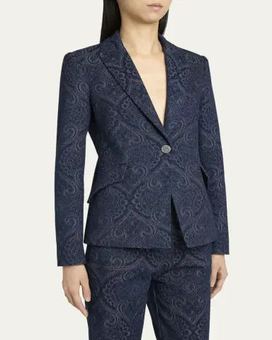 Etro Paisley-Print Denim Blazer | Thumbnail 4 Etro Paisley-Print Denim Blazer | Thumbnail 4