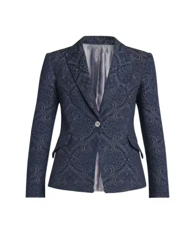 Etro Paisley-Print Denim Blazer | Thumbnail 1 Etro Paisley-Print Denim Blazer | Thumbnail 1