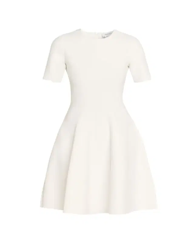 Seamed Short-Sleeve Mini Dress