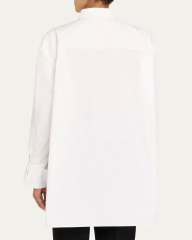 Lafayette 148 New York Oversized Cotton Popover Shirt | Thumbnail 3