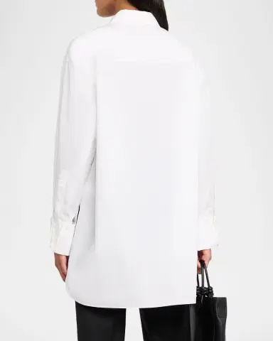 Lafayette 148 New York Oversized Cotton Popover Shirt | Thumbnail 7